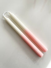 Load image into Gallery viewer, Handmade wax dinner candles in peach