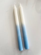 Load image into Gallery viewer, Handmade wax dinner candles in pale blue