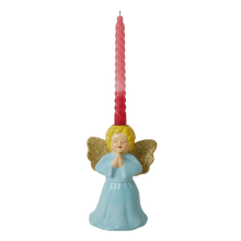 Load image into Gallery viewer, Ceramic baby blue angel candleholder - large