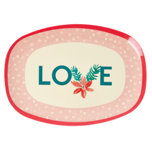 Load image into Gallery viewer, Christmas melamine rectangular print with LOVE print