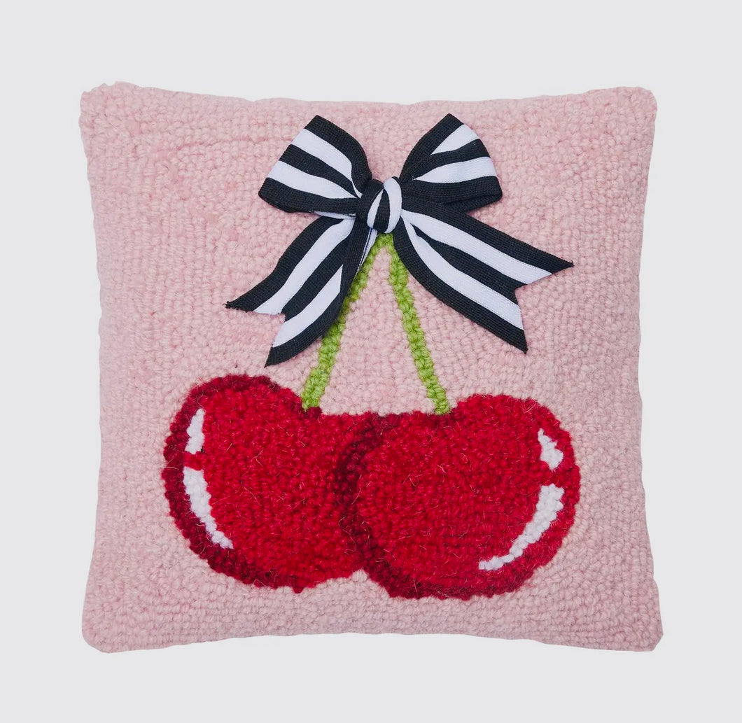 Cherry bow cushion