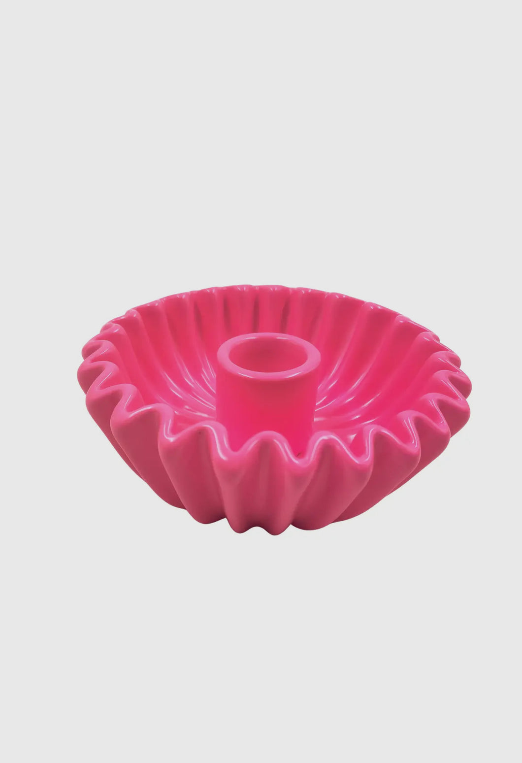 Pleated bowl ceramic candle holder