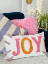 Load image into Gallery viewer, Joy tufted cushion in pink and orange
