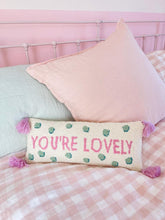 Load image into Gallery viewer, ‘You’re Lovely’ wool hook cushion by Yvonne Ellen
