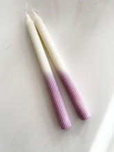 Load image into Gallery viewer, Handmade wax dinner candles in lilac
