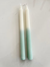 Load image into Gallery viewer, Handmade wax dinner candles in sage green
