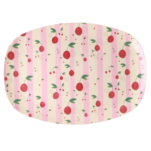 Melamine rectangular plate in cherry print