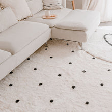 Load image into Gallery viewer, Black and white spot washable cotton rug
