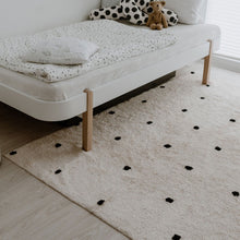 Load image into Gallery viewer, Black and white spot washable cotton rug
