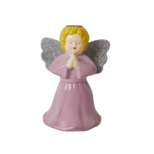 Load image into Gallery viewer, Ceramic baby pink angel candle holder - large. By RICE DK
