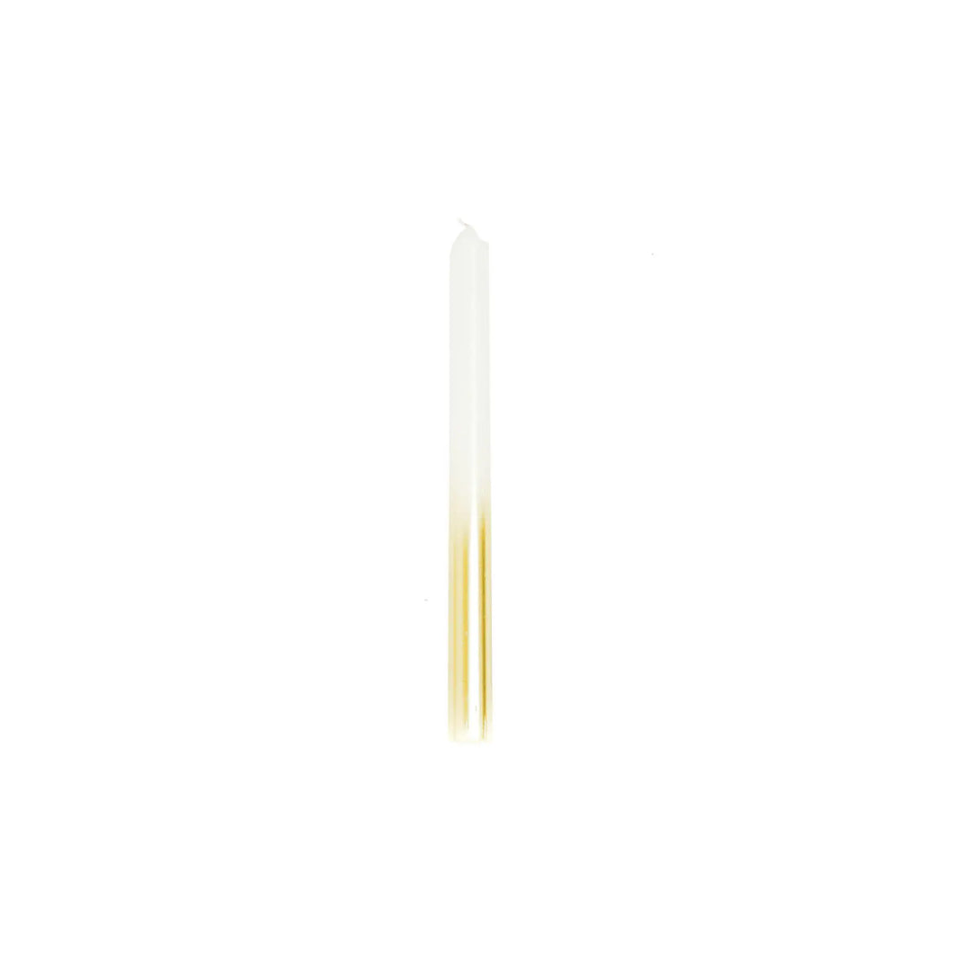 Gold and white candles - set of 4