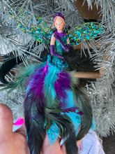 Load image into Gallery viewer, Gisela Graham peacock fairy tree decoration
