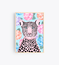 Load image into Gallery viewer, &#39;Hydrangea leopard in blue&#39; print by PeachiPrints X Colour Pop at Home
