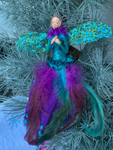 Load image into Gallery viewer, Gisela Graham peacock fairy tree decoration
