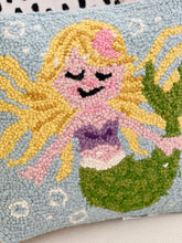 Load image into Gallery viewer, Square mermaid wool hook cushion
