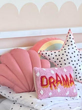 Load image into Gallery viewer, Drama pink and red wool hook cushion
