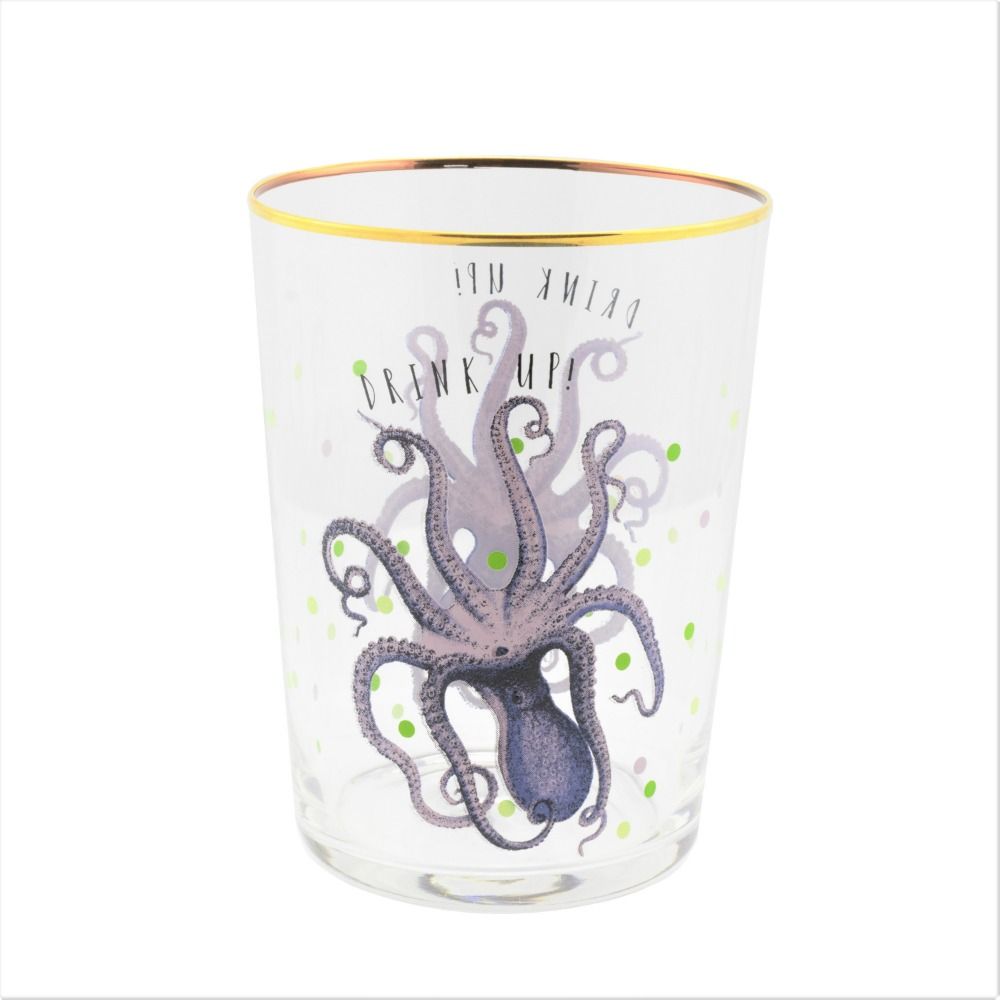 Octopus hi ball glass by Yvonne Ellen