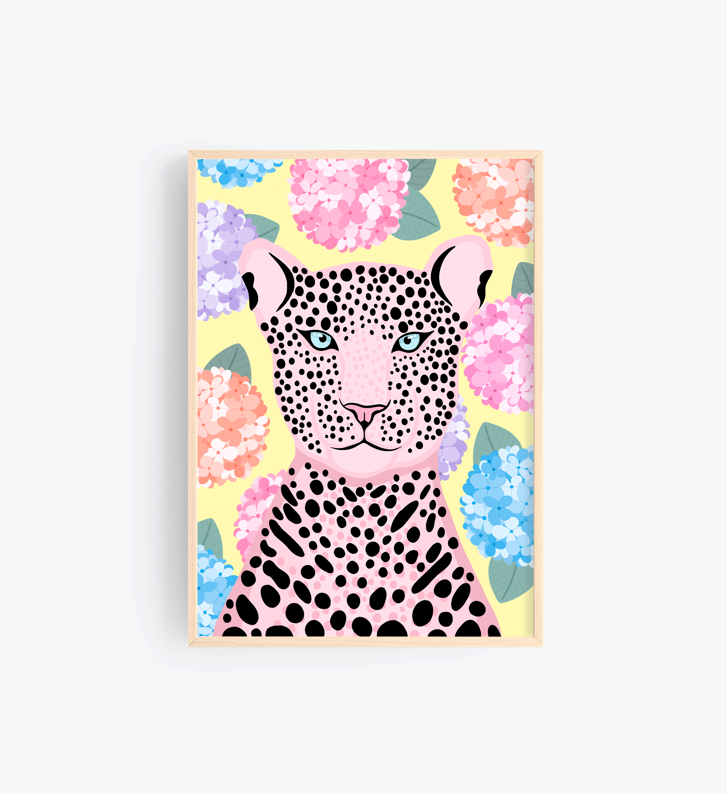 'Hydrangea leopard in yellow' print by PeachiPrints X Colour Pop at Ho ...