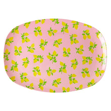 Load image into Gallery viewer, Melamine rectangular plate with lemon print by Rice DK
