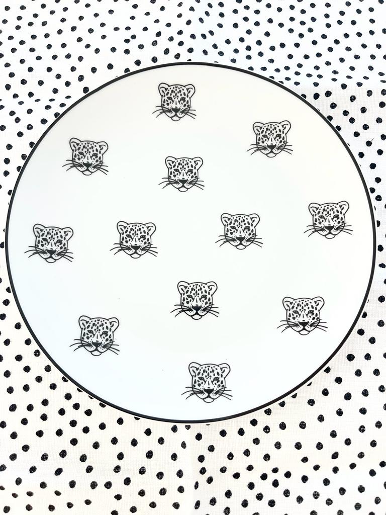 Black and white panther plate