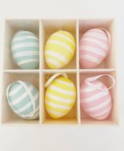 Load image into Gallery viewer, Pastel striped decorative eggs by Gisela Graham - set of 6
